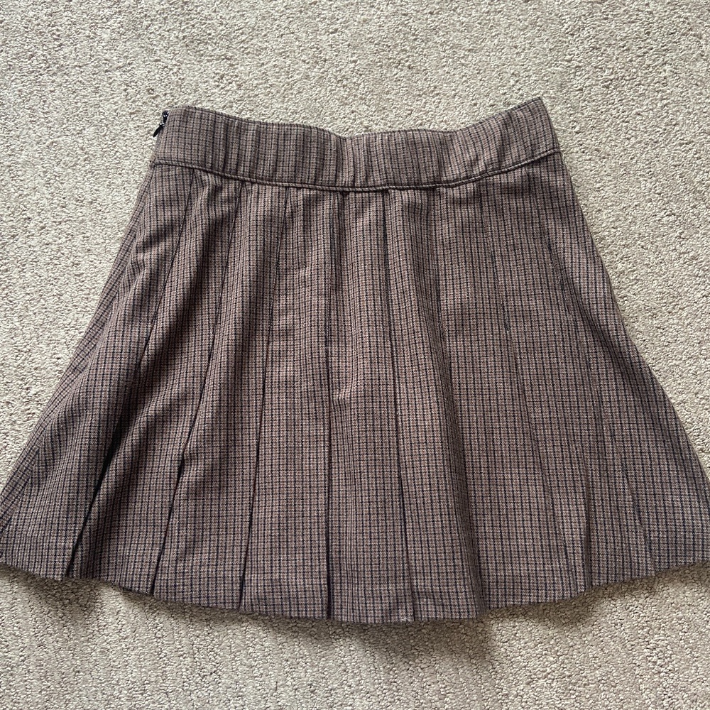 Abercrombie Pleated Brown Plaid Skirt